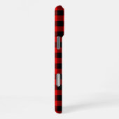 Black Red Buffalo Lumberjack Karierter Karo Muster iPhone Hülle (Rechte Seite)