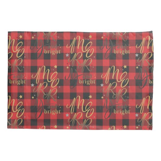 Black Red Buffalo Merry und Bright Kariert Rustic Kissenbezug (Rückseite-Links)
