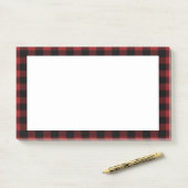 Black Red Buffalo Pläd Check Post-it Klebezettel (Auf Schreibtisch)