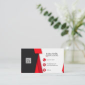 Black & Red Business Cards 36 Pack mit 100 Stück Visitenkarte (Stehend Vorderseite)
