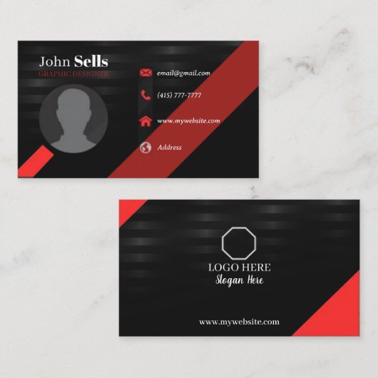 Black & Red Business Cards 37 Pack mit 100 Stück Visitenkarte (Vorne/Hinten)