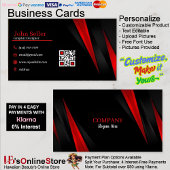 Black & Red Business Cards 44 Pack mit 100 Stück Visitenkarte