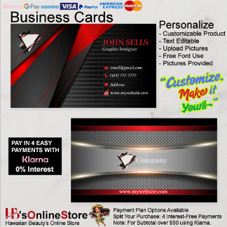 Black & Red Business Cards 51 Pack mit 100 Stück Visitenkarte