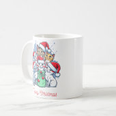 Black Red Cat Weihnachten Kaffeetasse (Vorderseite Links)