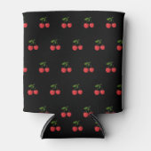 Black & Red Cherry Pattern Fresh Fruit Modern Dosenkühler (Vorderseite)