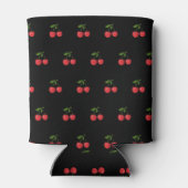 Black & Red Cherry Pattern Fresh Fruit Modern Dosenkühler (Rückseite)