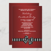 Black Red Christmas Cocktail Party Einladung (Vorne/Hinten)