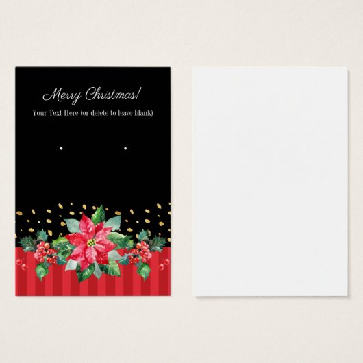 Black & Red Christmas Earring Cards (Vorne & Hinten)