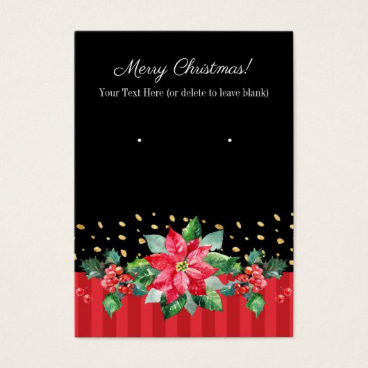 Black & Red Christmas Earring Cards (Vorderseite)