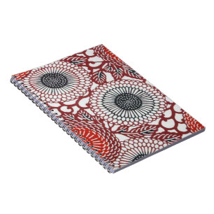 Black & Red Chrysanthema Notizblock