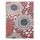Black & Red Chrysanthema Notizblock (Vorderseite)
