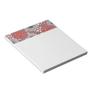 Black & Red Chrysanthema Notizblock
