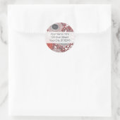 Black & Red Chrysanthema Runder Aufkleber (Tasche)