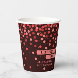 Black Red Confetti jubelt nach Papieraufnahmen Pappbecher