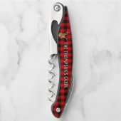 Black Red Cool Buffalo Lumberjack Kariertes Muster Kellnermesser (Vorderseite)