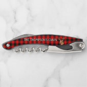 Black Red Cool Buffalo Lumberjack Kariertes Muster Kellnermesser (Rückseite)