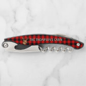 Black Red Cool Buffalo Lumberjack Kariertes Muster Kellnermesser (Vorderseite)