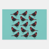 Black Red Crimson Collared Tanager Bird Songbird Geschenkpapier Set (Vorderseite)