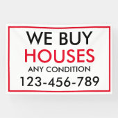 Black Red Custom Wir kaufen Häuser Real Anwesen Banner (Horizontal)