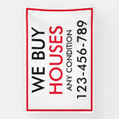 Black Red Custom Wir kaufen Häuser Real Anwesen Banner (Vertikal)