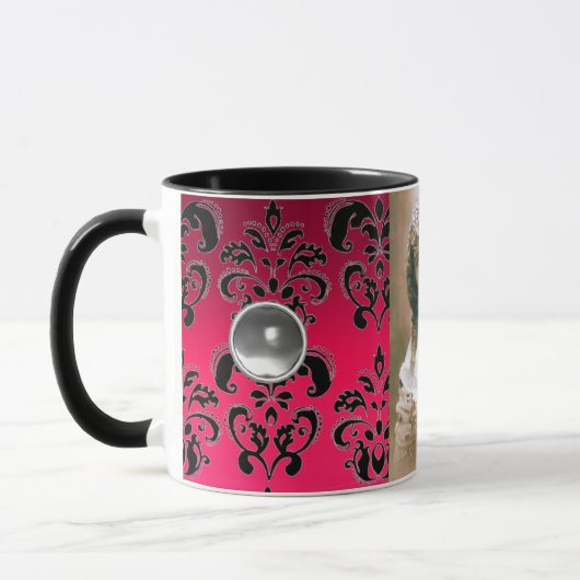 BLACK RED DAMASK GEMSTONE FOTOVORLAGE TASSE (Links)