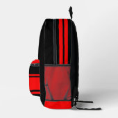 Black & Red Design Backpack Bedruckter Rucksack (Rechts)