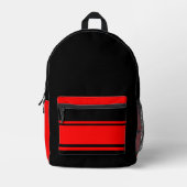 Black & Red Design Backpack Bedruckter Rucksack (Vorderseite)