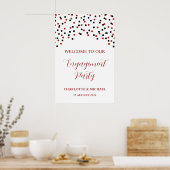 Black Red Engagement Party Custom 20x30 Poster (Küche)