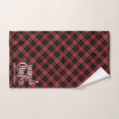 Black Red Farmhouse Weihnachten Tartan Kariert Cus Badhandtuch Set (Handtuch)