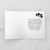 Black Red Floral Teacher Moderne schicke Wertschät Dankeskarte (Innenseite)