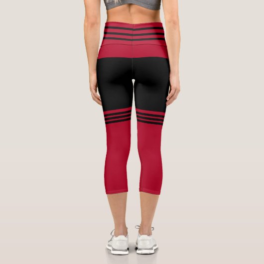 Black Red Funny Capri Leggings (Rückseite)