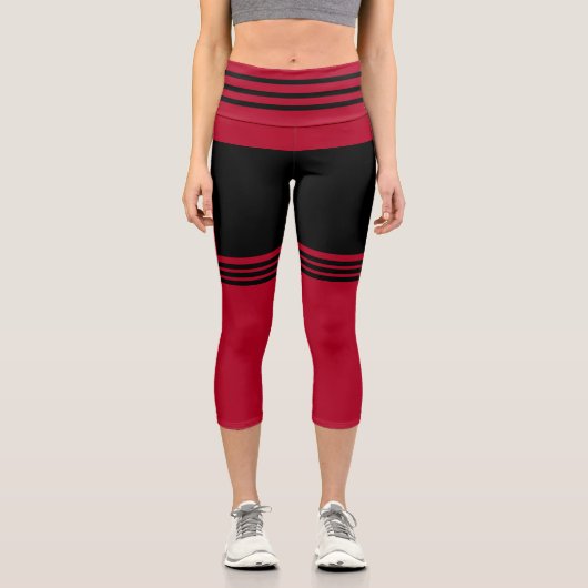Black Red Funny Capri Leggings (Vorderseite)