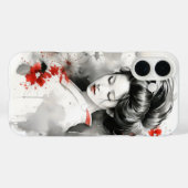Black Red Geisha Case-Mate iPhone Hülle (Rückseite (Horizontal))