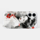 Black Red Geisha iPhone 16 Hülle (Rückseite (Horizontal))