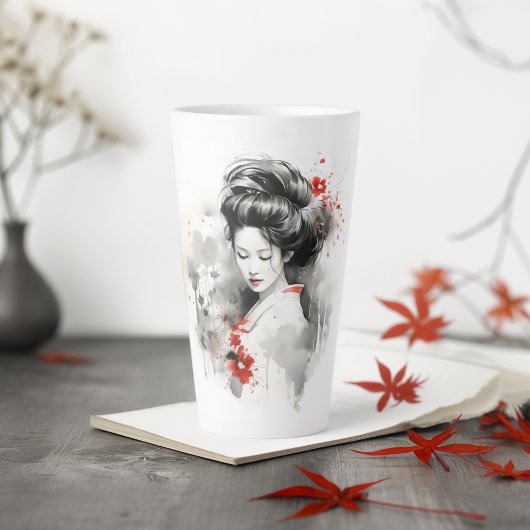 Black Red Geisha Milchtasse