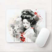 Black Red Geisha Mousepad (Mit Mouse)