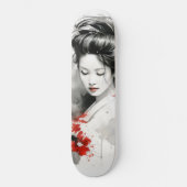 Black Red Geisha Skateboard (Vorderseite)