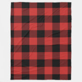 Black Red Gingham Pattern Bufallo Karo Fleecedecke (Vorderseite)