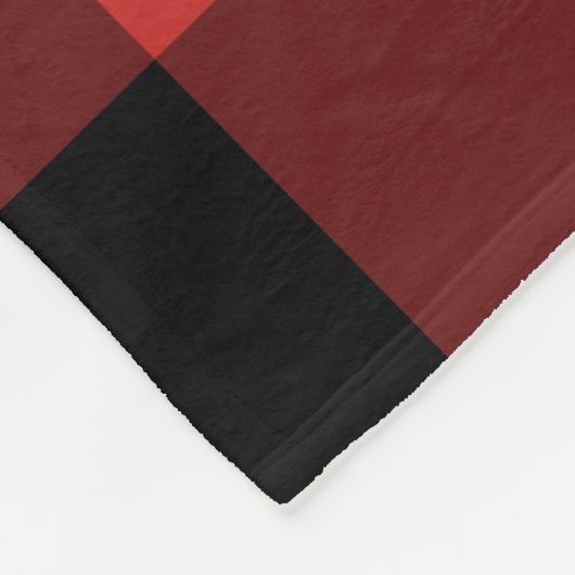 Black Red Gingham Pattern Bufallo Karo Fleecedecke (Ecke)