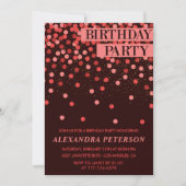 Black Red Glitzer Confetti 78. Geburtstag Einladung (Vorderseite)