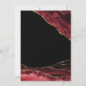 Black Red Gold Agate 50. Geburtstag Einladung (Rückseite)