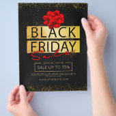 Black Red & Gold Black Friday Verkaufs-Werbung Flyer (Hand)
