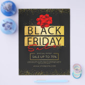 Black Red & Gold Black Friday Verkaufs-Werbung Flyer (Einzeln)