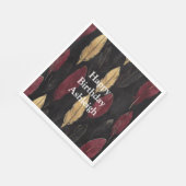 Black Red Gold Feathday Serviette (Ecke)