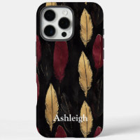 Black Red Gold Feathers