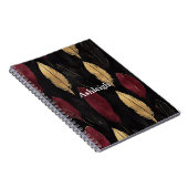 Black Red Gold Feathers Notizblock (Rechte Seite)