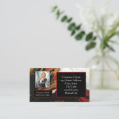 Black Red Gold Foto (beidseitig) Visitenkarte (Stehend Vorderseite)