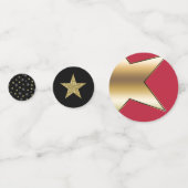 Black Red Gold Glitzer Stars Hollywood Party Konfetti (Vorderseiten)