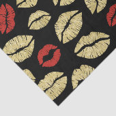 Black Red Gold Lips Birthday Seidenpapier (Ausschnitt)