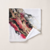 Black Red Gold Negative Space Abstrakt Badhandtuch Set (Waschlappen)
